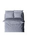 White Fabric Puree Σετ Σεντόνια Μονά 160x260εκ. Γκρι (3τμχ)