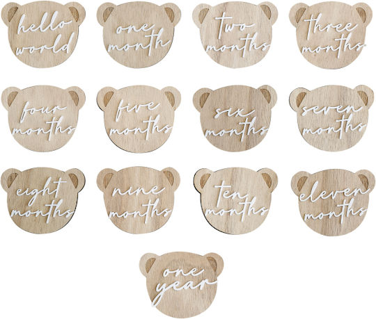 Erinnerungsstück Baby Geschenkset für Babys Bären aus Holz