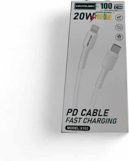 Kouvolsen Cablu USB-C La Lightning 20W 1m