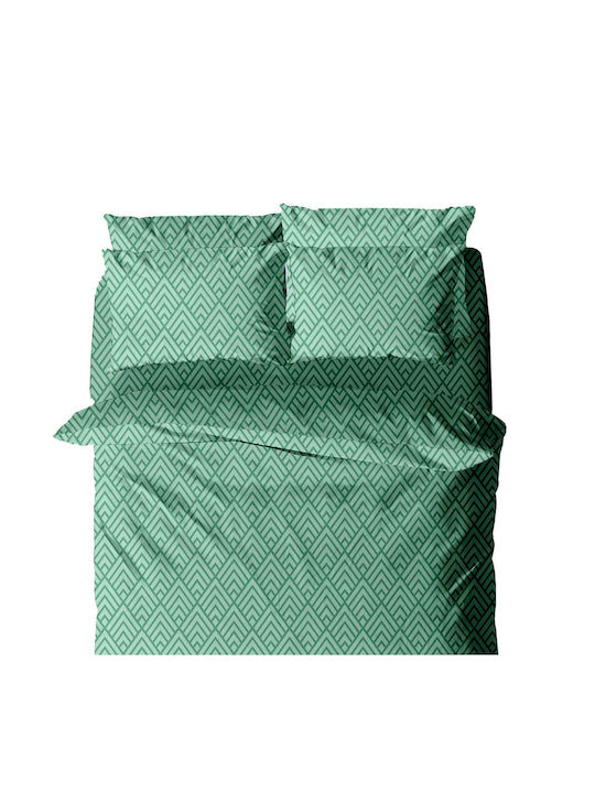 White Fabric Luma Grüne Bettbezug Einzel 170x250