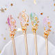 Chop Stick Hair Pin Gold Flower Turquoise Rachel