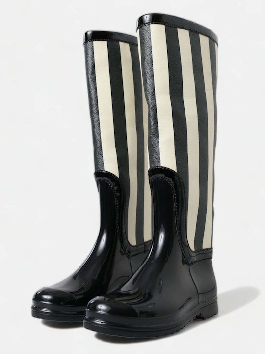 Dolce & Gabbana Damenstiefel mit Gummi Schwarze