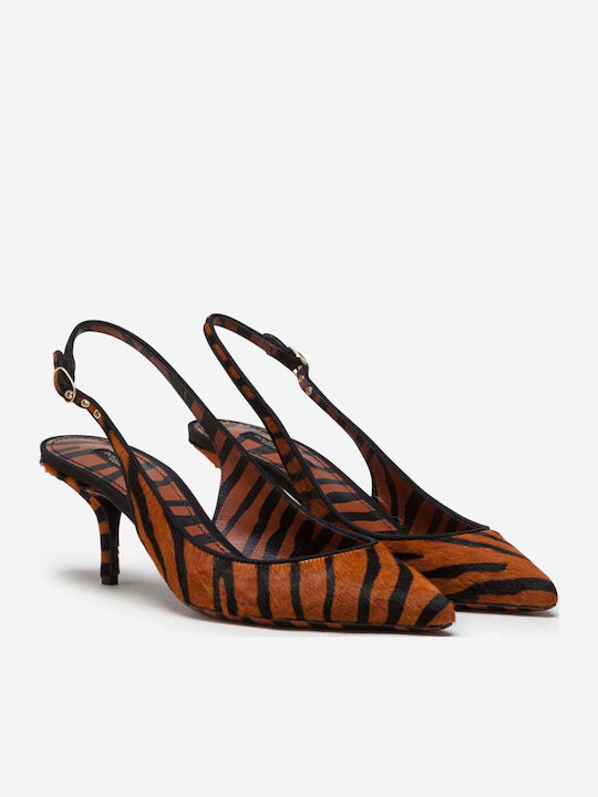 Dolce & Gabbana Leather Heels with Strap & Mid Heel Black