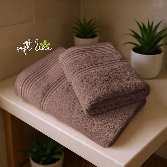 Cosy Life Set of Bath Towels 2 pcs Soft Line Brown Chocola Weight 500gr/m²