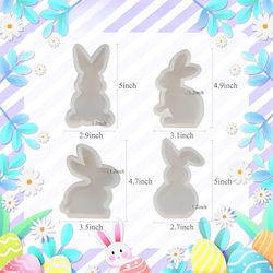 Silicone Molds Candle Casting Diy Crafts Easter Bunnies 4 Designs