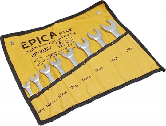 Epica Star Set of 8 German Wrenches with Socket Sizes from 8mm to 24mm