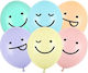 Set 6 Green Latex Balloons Faces 30cm