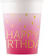 Ombre Birthday Glass for Party 8 Pieces