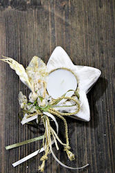 White Star Shaped Candle in Gypsum