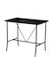 Retro Bar Tisch mit Marmor Oberfläche Schwarz 110x70x92cm