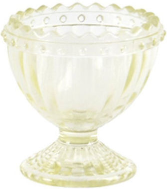 Glass Egg Cup Embossed Design 5.5x5.5x5.9cm Lime Kaeming