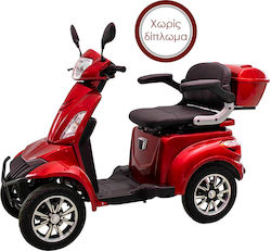 Scooter Електрически Четириколесен Мотоциклет Мощност 1000W с Крайна Скорост 25km/h Автономия 60km Червен Цвят