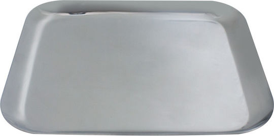 Raki Square Stainless Steel Gray Serving Platter 25x25cm