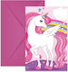 Unicorn Party Invitations Rainbow 6 Pieces