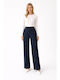 Women's Fabric Trousers in Regular Fit Dark Blue SB-41047-26TR-BLUES
