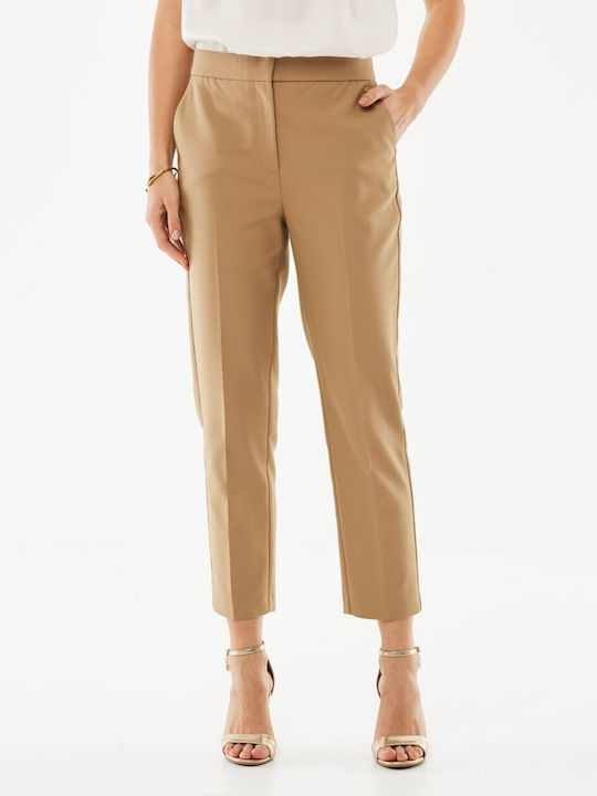 Mexx Women's Fabric Trousers Brown