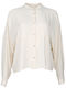 Long Sleeve Women's Silky Shirt Nude