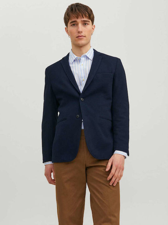 Men’s Suit Jacket with Slim Fit Navy Blue