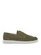 Suede Men's Boat Shoes in Green Colour