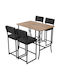 Hanah Home Esszimmermöbel-Set mit Bar mit 4 Hockern 110x70cm