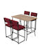 Masa Bar cu 4 Scaune de Bar 110x70cm