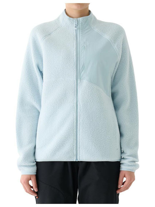 4F Fleece Women's Cardigan in Light Blue Colour