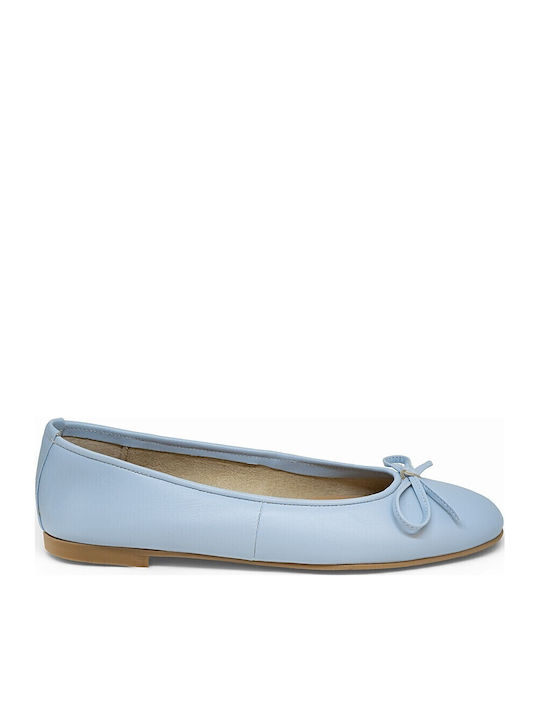 Bigshoes Leder Damen Ballerinas in Hellblau Farbe