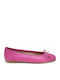 Damen Ballerinas aus Leder in Fuchsie Farbe