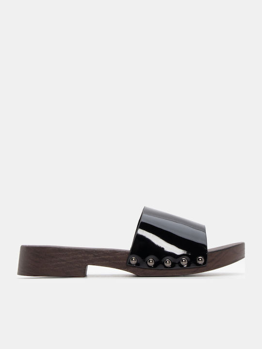 Luigi Flat Mules σε Μαύρο Χρώμα