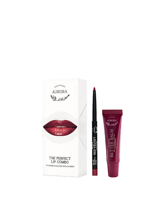 Aurora Natural Das Perfekte Lippen-Set Σετ Μακιγιάζ für die Lippen Red Velvet+Red Berries 2 Stück