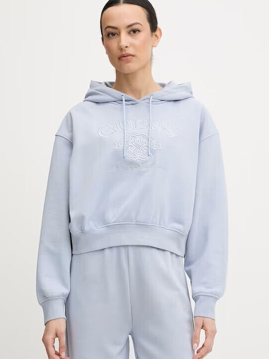 Guess Women's Hooded Sweatshirt Light Blue