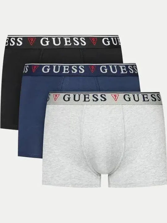 Guess Herren Boxershorts Grau Schwarz Blau Tona...