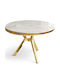 Mos Runder Esszimmertisch mit Marmoroberfläche Weiß-Gold 90x90x74cm