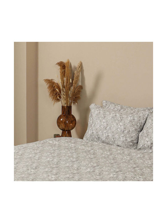 White Fabric Set Cearceafuri Single Din Bumbac și Poliester Blissy Gri 160x250cm