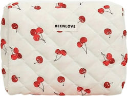Ecarla Quilted Cherry Pattern Cosmetic Bag