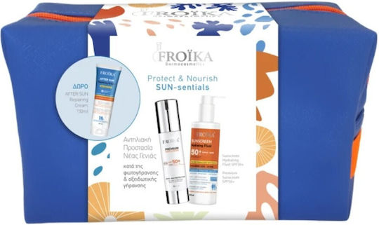 Froika Protect & Nourish Μπλε Σετ με Αντηλιακό Σώματος, After Sun & Νεσεσέρ SPF50 4τμχ