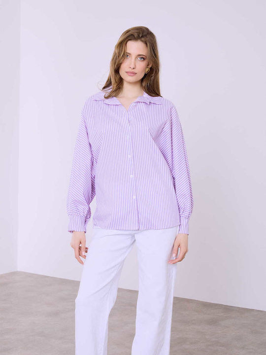 Celestino Damenhemden Ärmel Fledermaus Loose Fit Lila