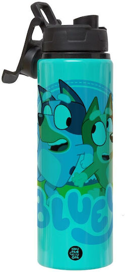 Koupakoupa Kinder Trinkflasche Aus Aluminium mit Schraubverschluss Auslaufsicher Blau 850ml