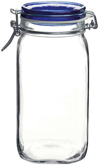 Bormioli Rocco Rocco Pasta Sugar Coffee Glass Jar with Lid Blue 1500ml 1 Piece