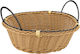 Round Bread Serving Basket Raki 20x7cm Handles Brown