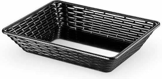 Rectangular Bread Basket Fruit Melamine Raki Hena 37x27xh8cm Black