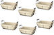 Set Mit 6 Rechteckigen Brotkörben Raki 37,5x23x17,5cm Griffe Aus Metall Stoff