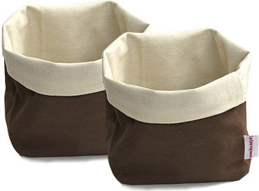 Set mit quadratischen Textilbrotkörben Ilsa 14x14xh16cm Braune 100% Baumwolle