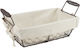 Rechteckiger Brotkorb zum Servieren Raki 30x15x13cm Aus Metall Stoffgriffe
