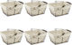 Set mit 6 Rechteckigen Brotkörben Raki 20x15x12cm Griff aus Metall Stoff
