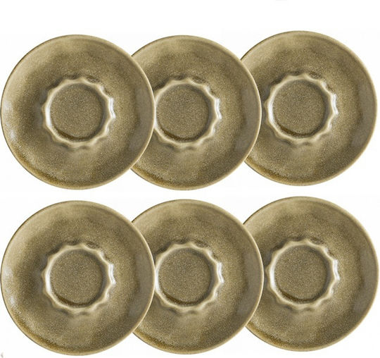 Set 6 Plates 16cm Bonna Raw Terra Brown Porcelain Tea Cup Holder