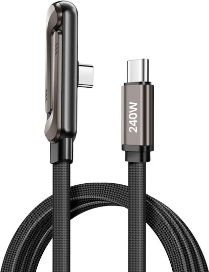 Avizar Cablu Usb-c La Usb-c Power Delivery 240w Design În Unghi 1.5m Negru