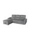 Synthia Ecksofa mit Linker Ecke & Stauraum Grau 246x159x97cm