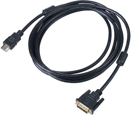 DVI 24+1 Към HDMI 1.4 Кабел Akyga Ak-av-13 Dual Link Full HD 3 м