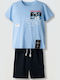 Kids Set with Shorts Summer 2 Pieces Blue-Black